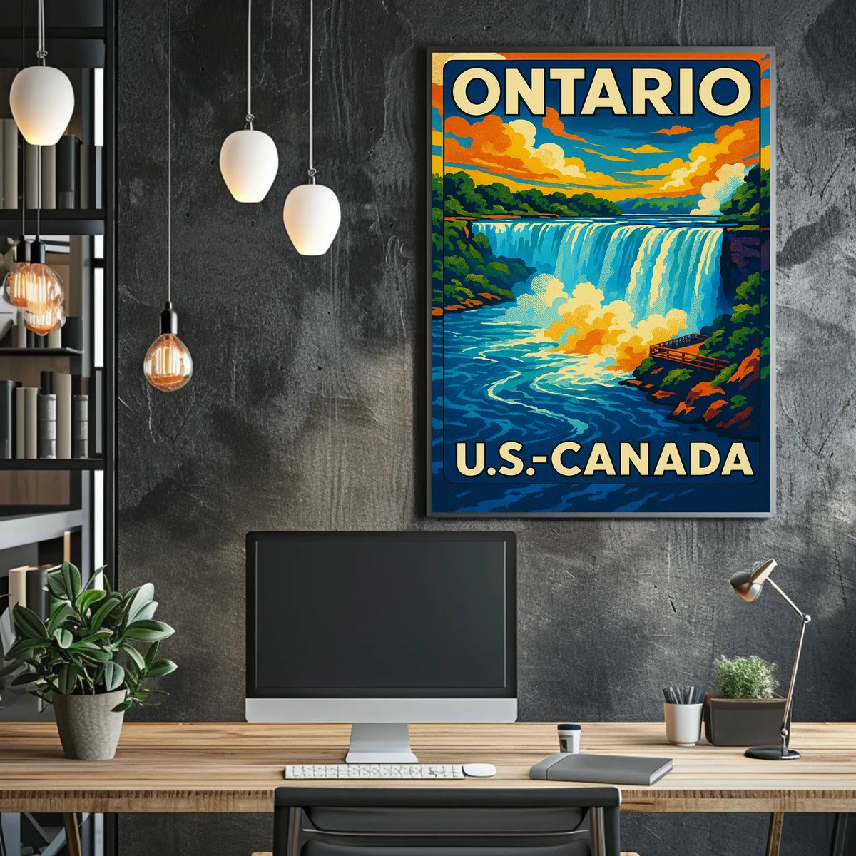 Ontario Canada United States Niagara Falls Poster