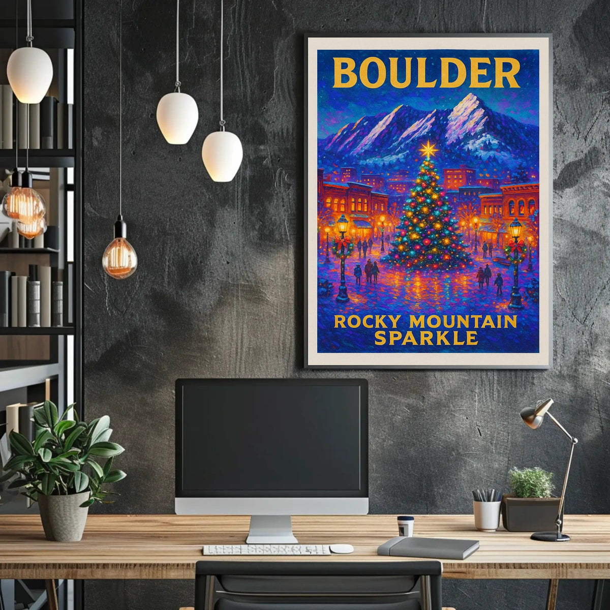 Boulder Rocky Mountain Sparkle Poster