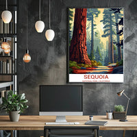 Sequoia National Park Vintage Travel Poster