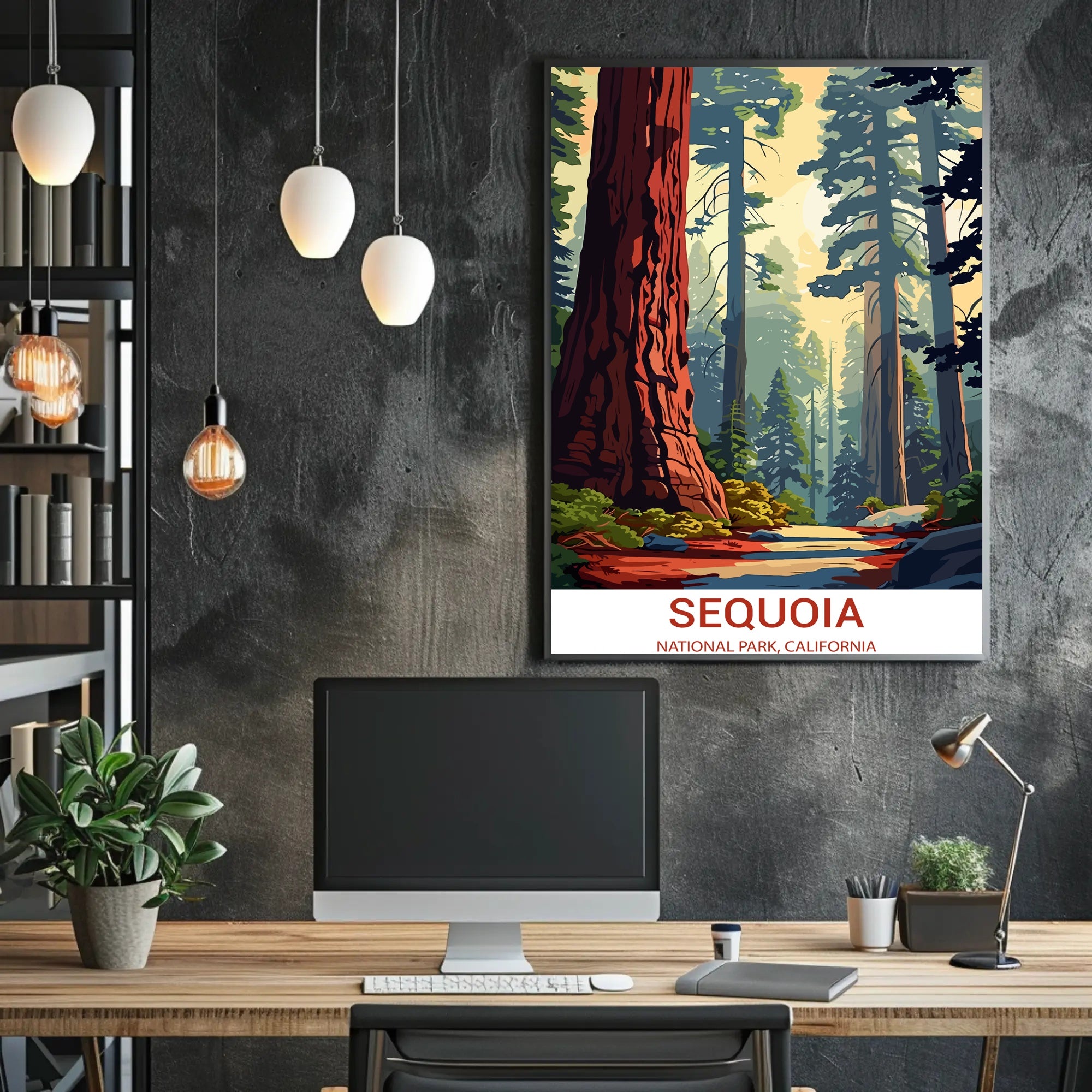 Sequoia National Park Vintage Travel Poster