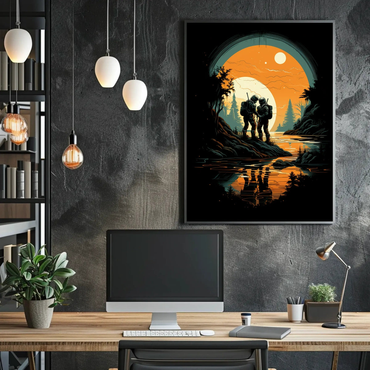 Cosmic Explorers at Sunset Poster
