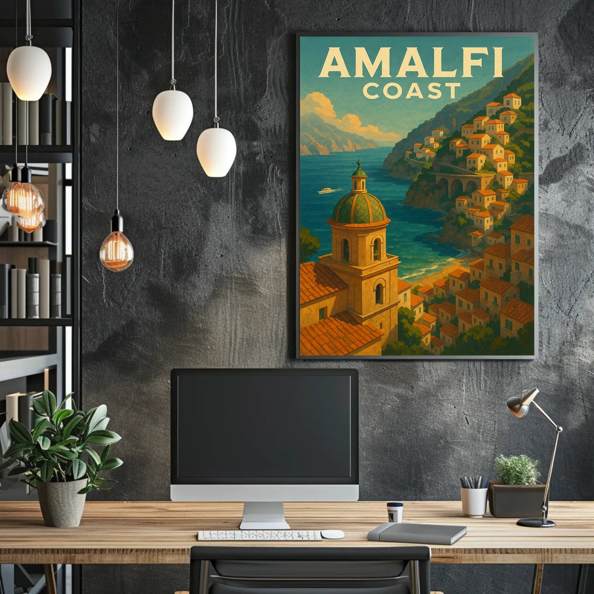 Amalfi Coast Poster Wall Art Seaside Print Travel Vibes