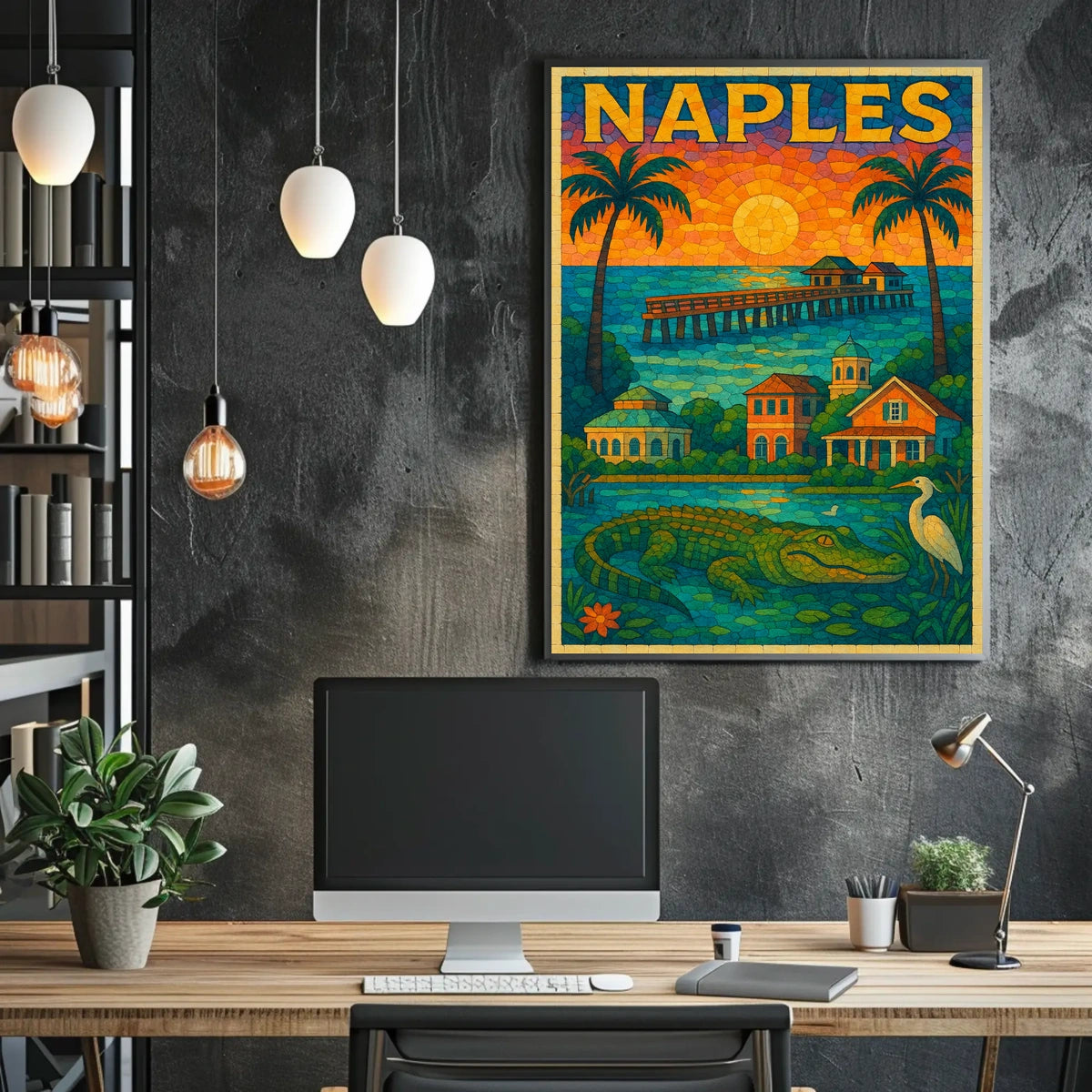 Naples Poster Vibrant Tropical Paradise Wall Art For Homes