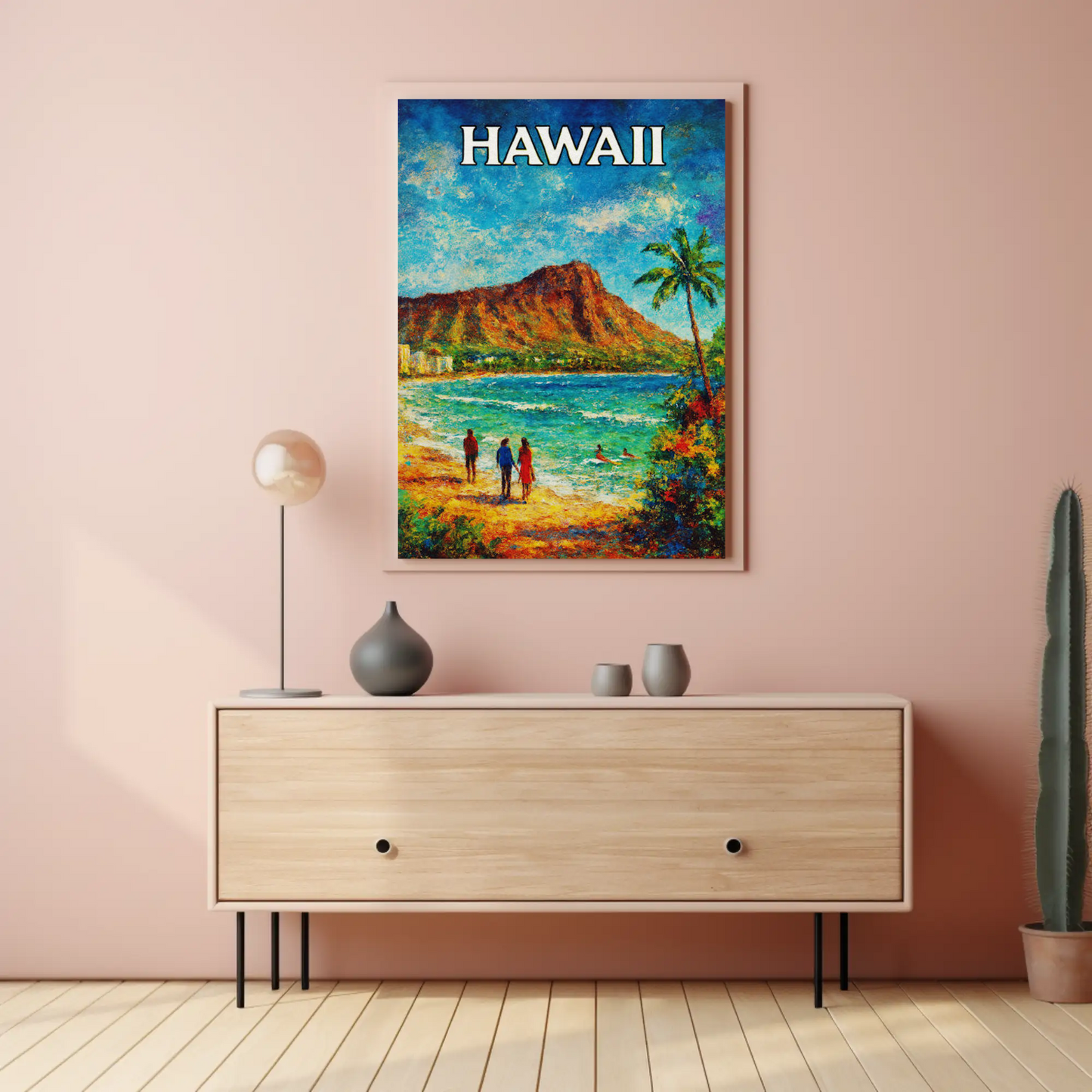 Hawaii Diamond Head Beach Walk Landscape Poster