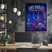 Las Vegas City Of Light Poster Neon Nights For Home Decor