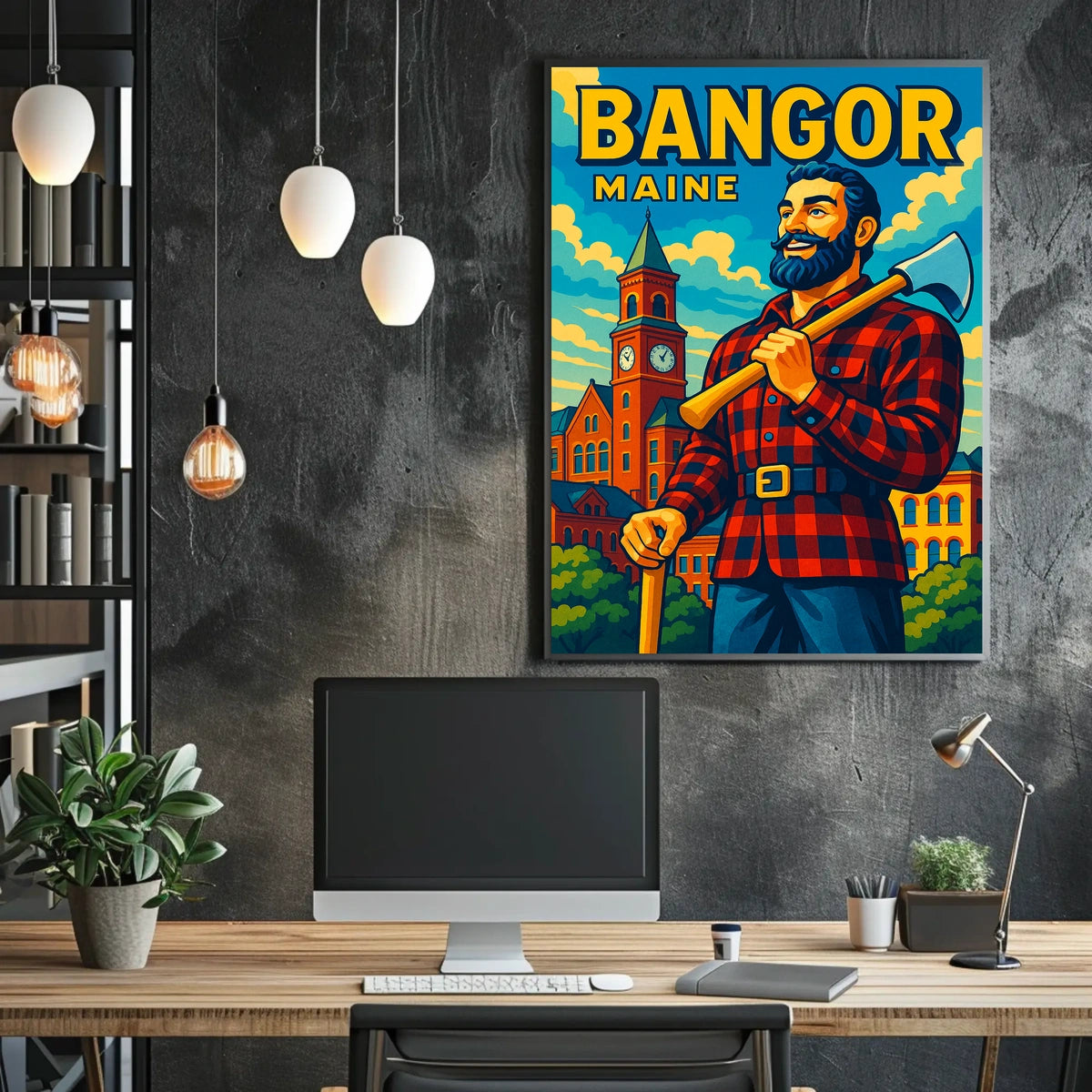 Bangor, Maine Lumberjack Spirit Poster
