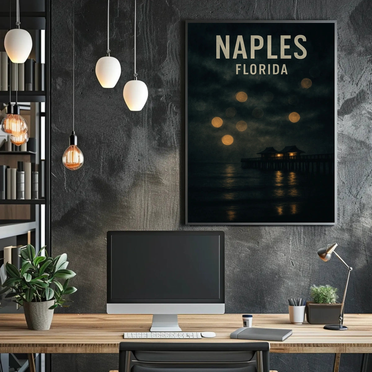 Naples, Florida Serene Nightscape Poster