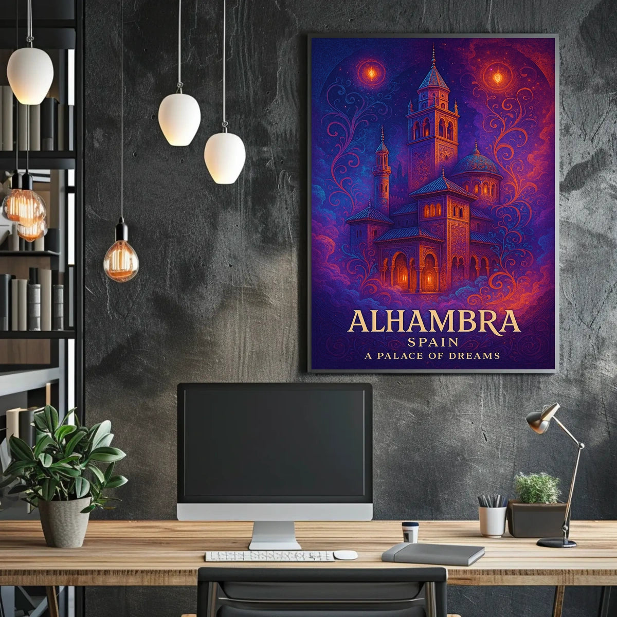 Alhambra Enchantment: Vintage Dreamscape Art Poster