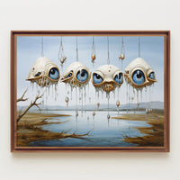 Surreal Floating Eyes Artistic Poster