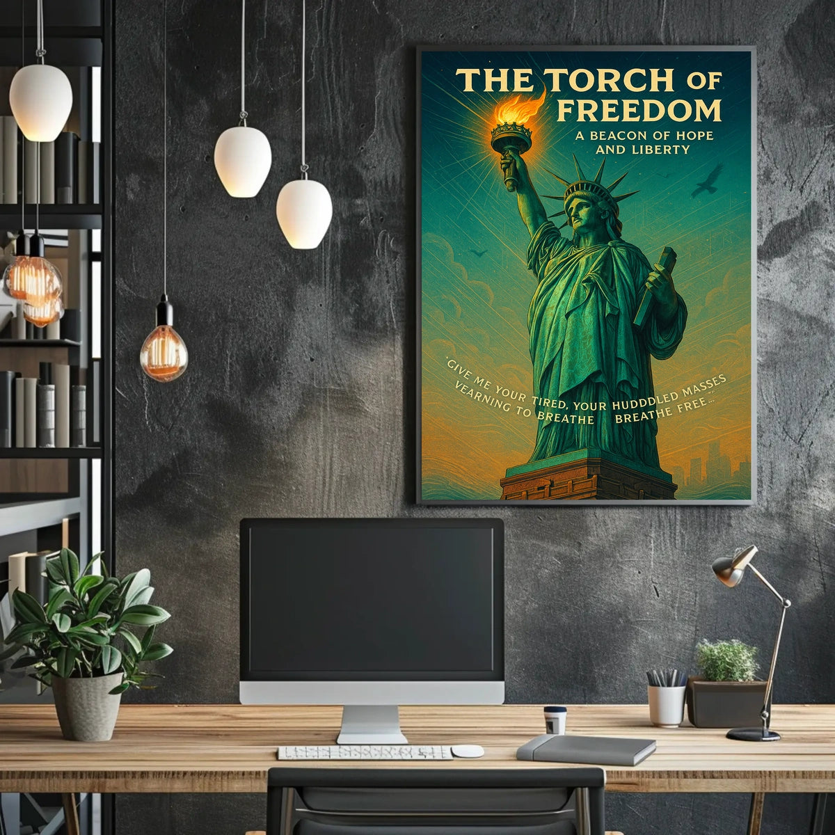 Statue of Liberty Vintage Patriotic Travel Poster