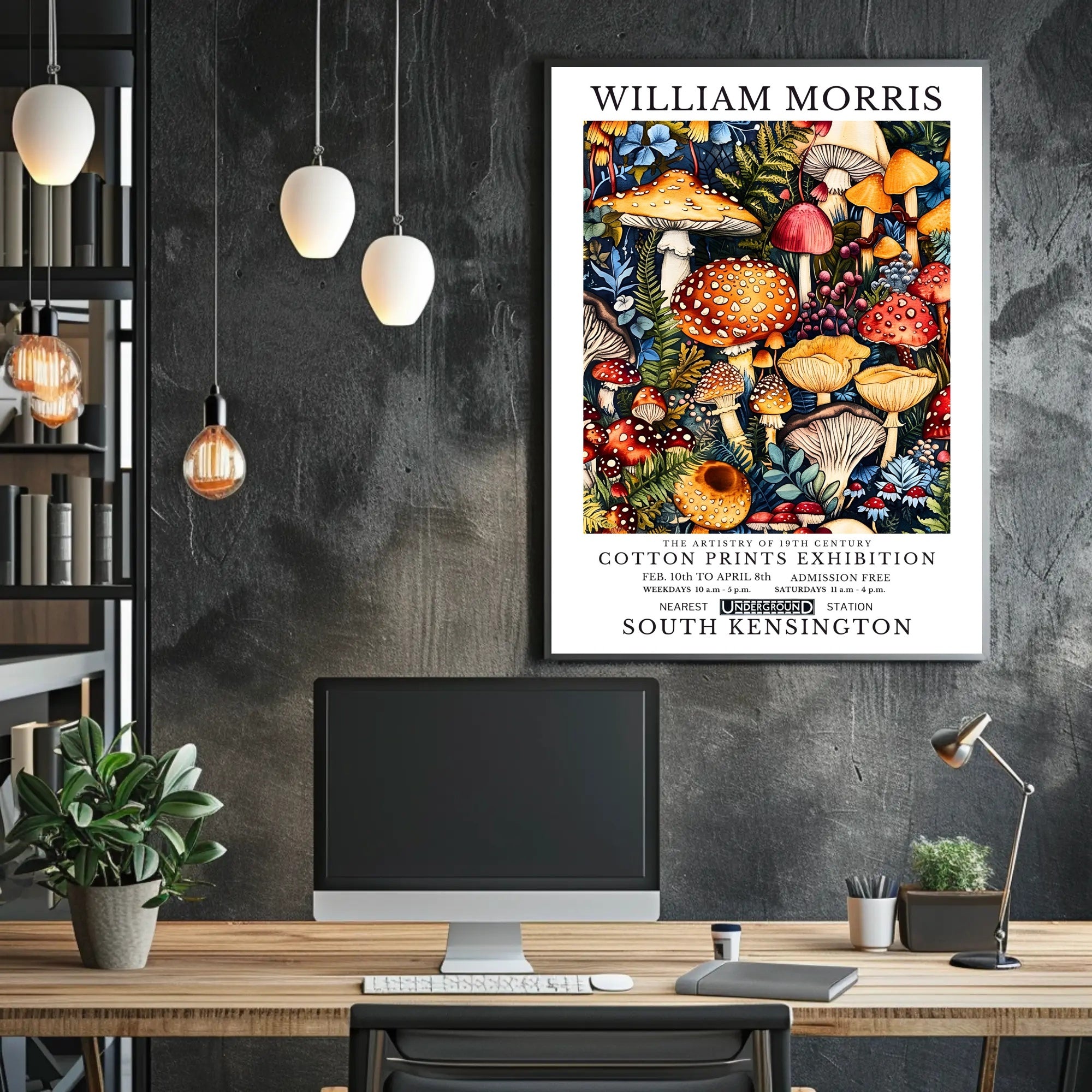 William Morris Cotton Prints Exhibition Poster