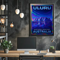 Uluru Desert Sunrise Vintage Poster