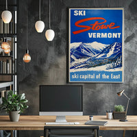 Vintage Ski Adventure in Stowe Travel Poster PosterGoat