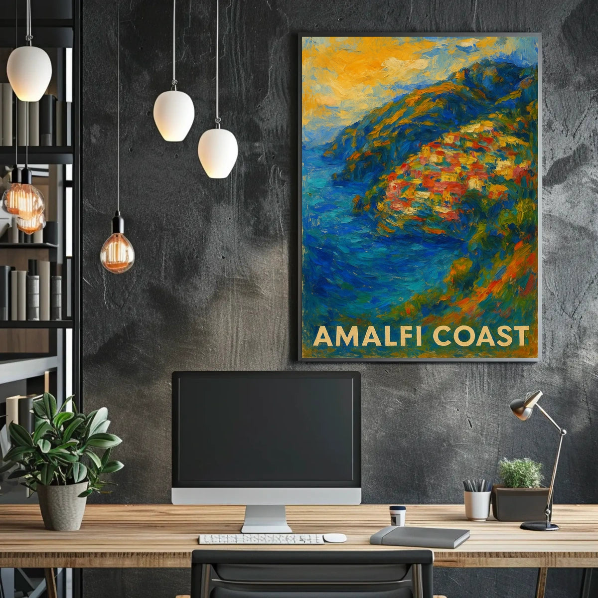 Amalfi Coast Poster Wall Art Coastal Decor Travel Lovers