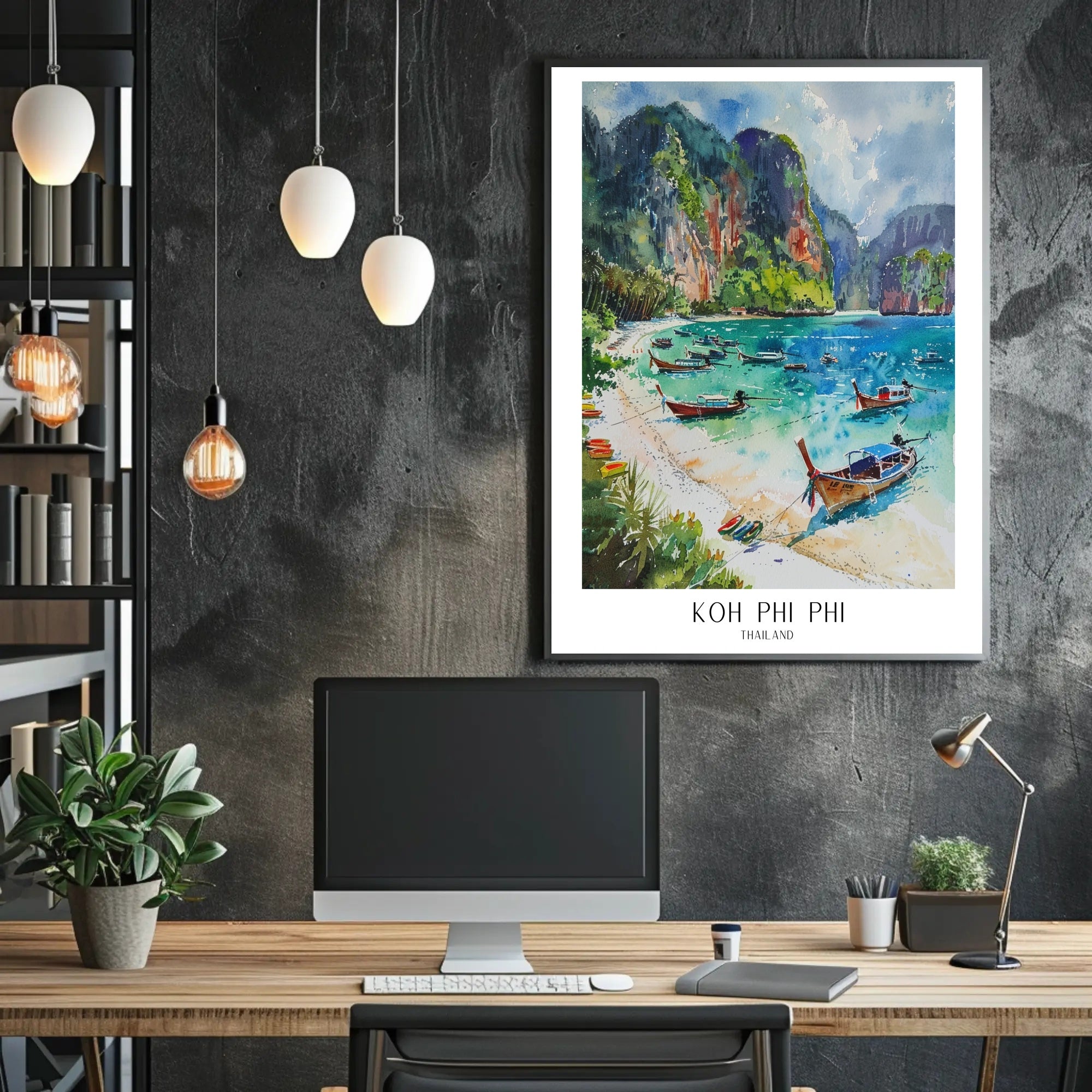 Koh Phi Phi Watercolor Travel Poster PosterGoat