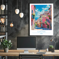 Colorful Streets of Girona Poster