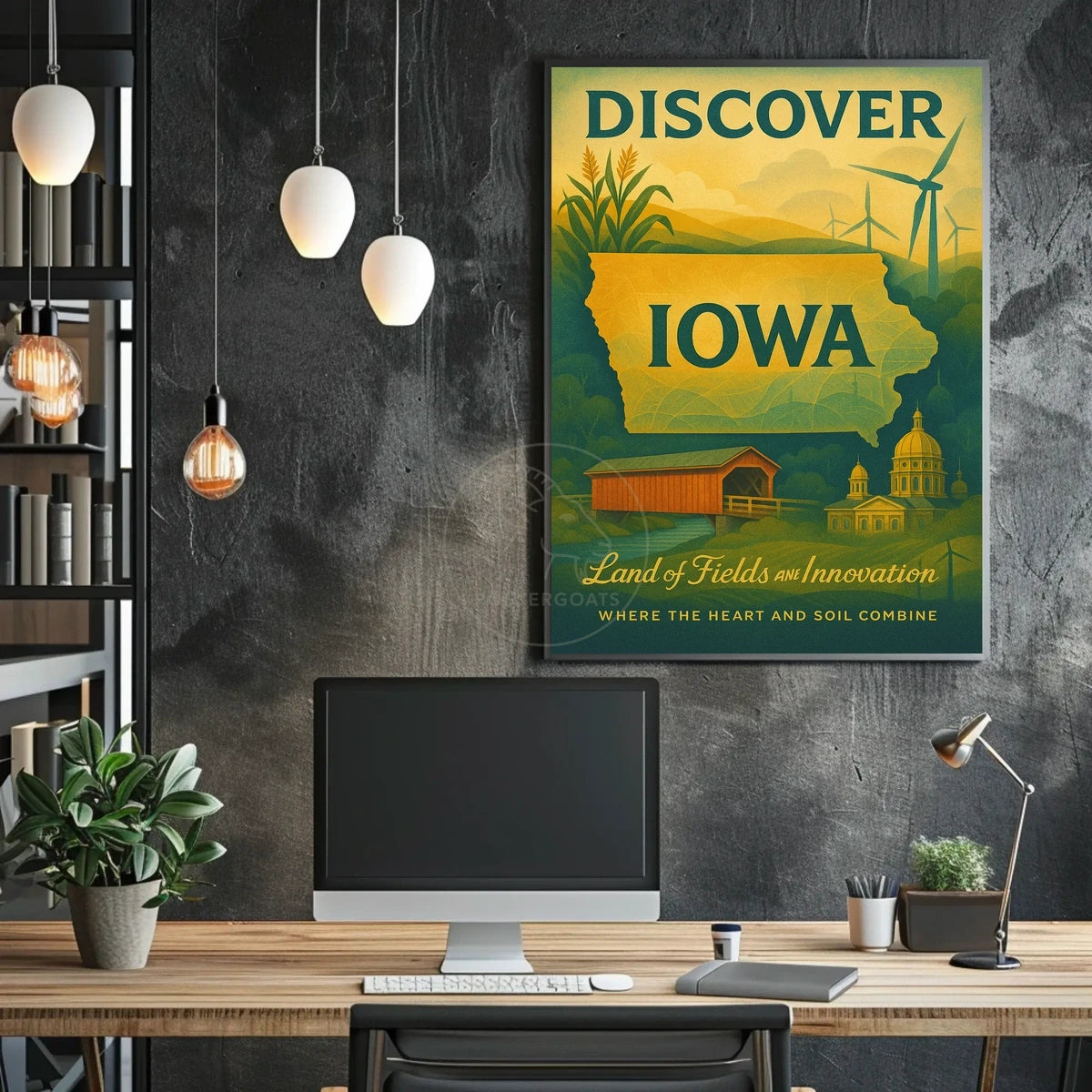 Discover Iowa: Vintage Travel Poster