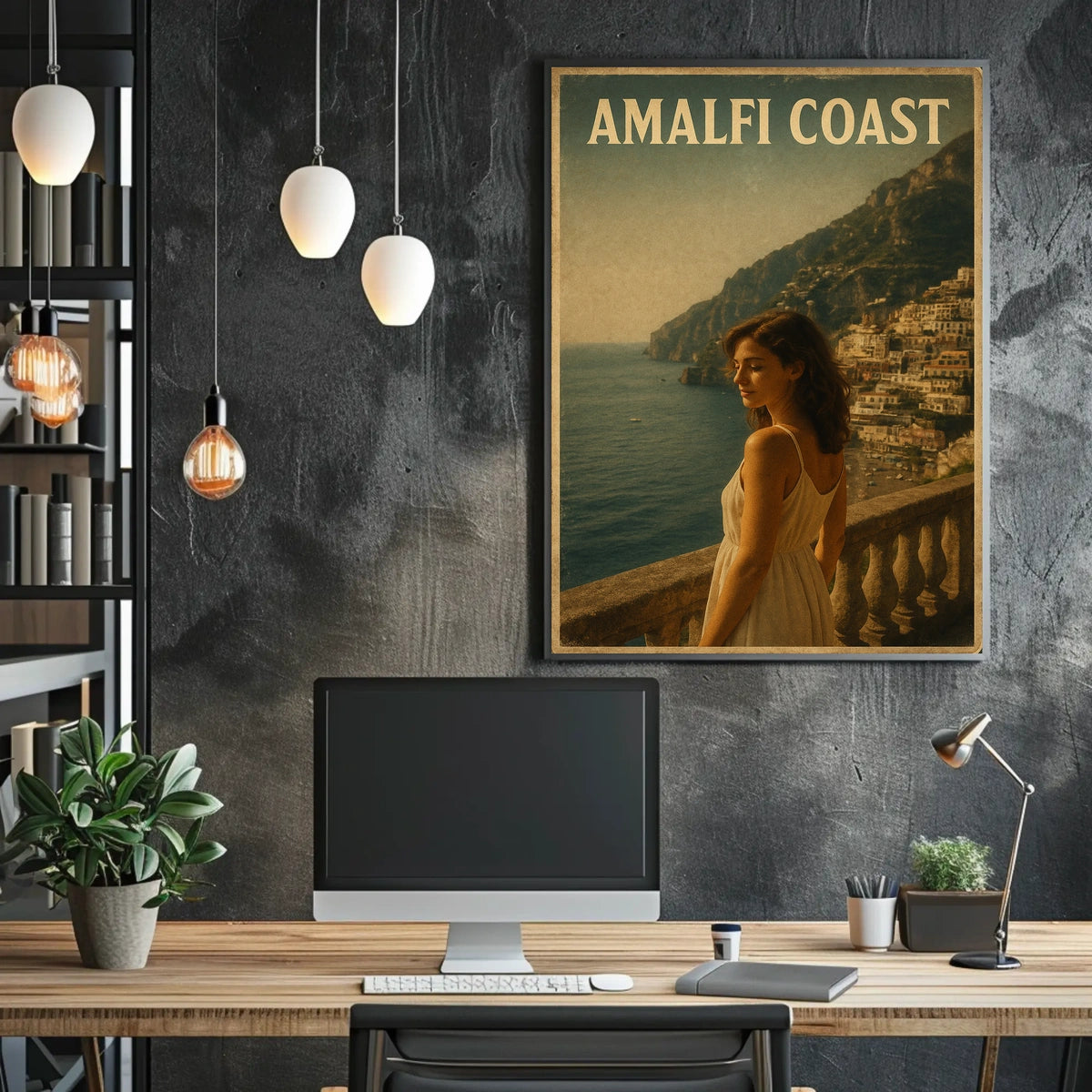 Amalfi Coast Dream Poster Wall Art for Coastal Decor