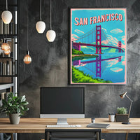 San Francisco Bridge Illustration Poster