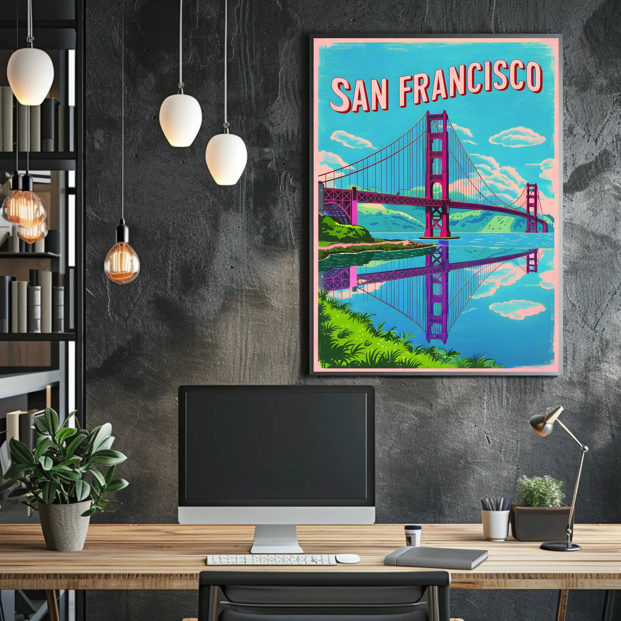 San Francisco Bridge Illustration Poster
