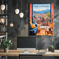 Cali, Colombia: Sunset Serenity Through an Open Window Poster