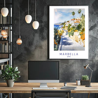 Coastal Charm of Marbella Poster PosterGoat