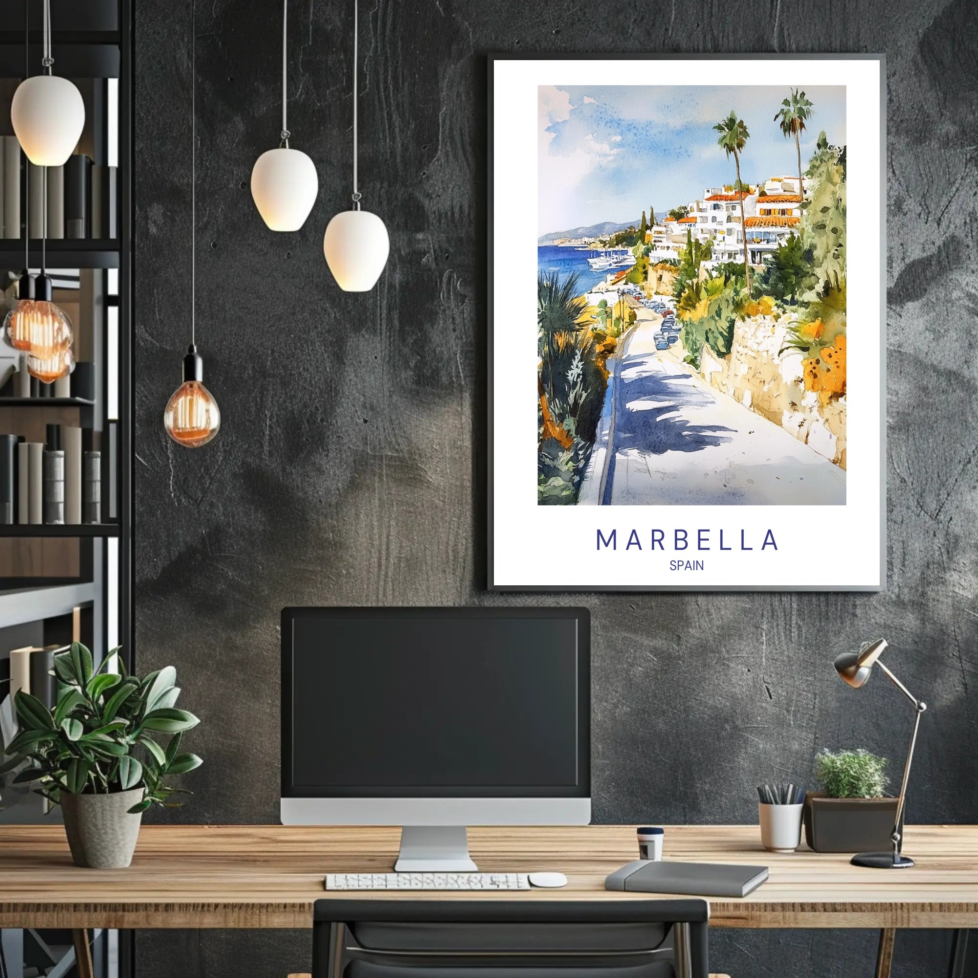 Coastal Charm of Marbella Poster PosterGoat
