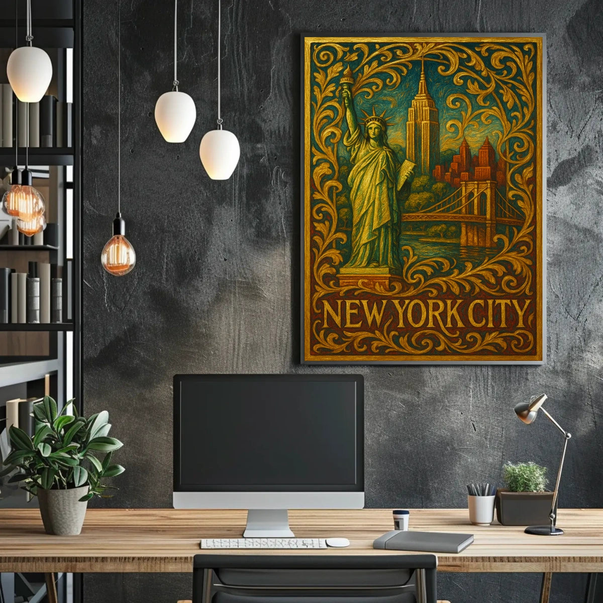 New York City Iconic Urban Art Poster Vintage Wall Art