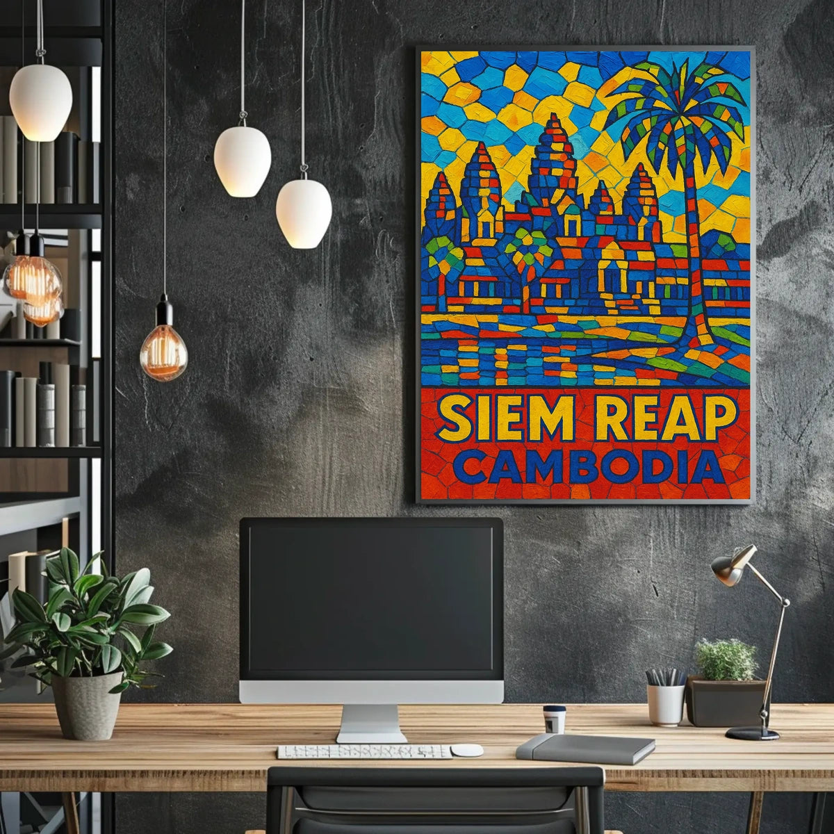 Siem Reap Vibrant Mosaic Poster