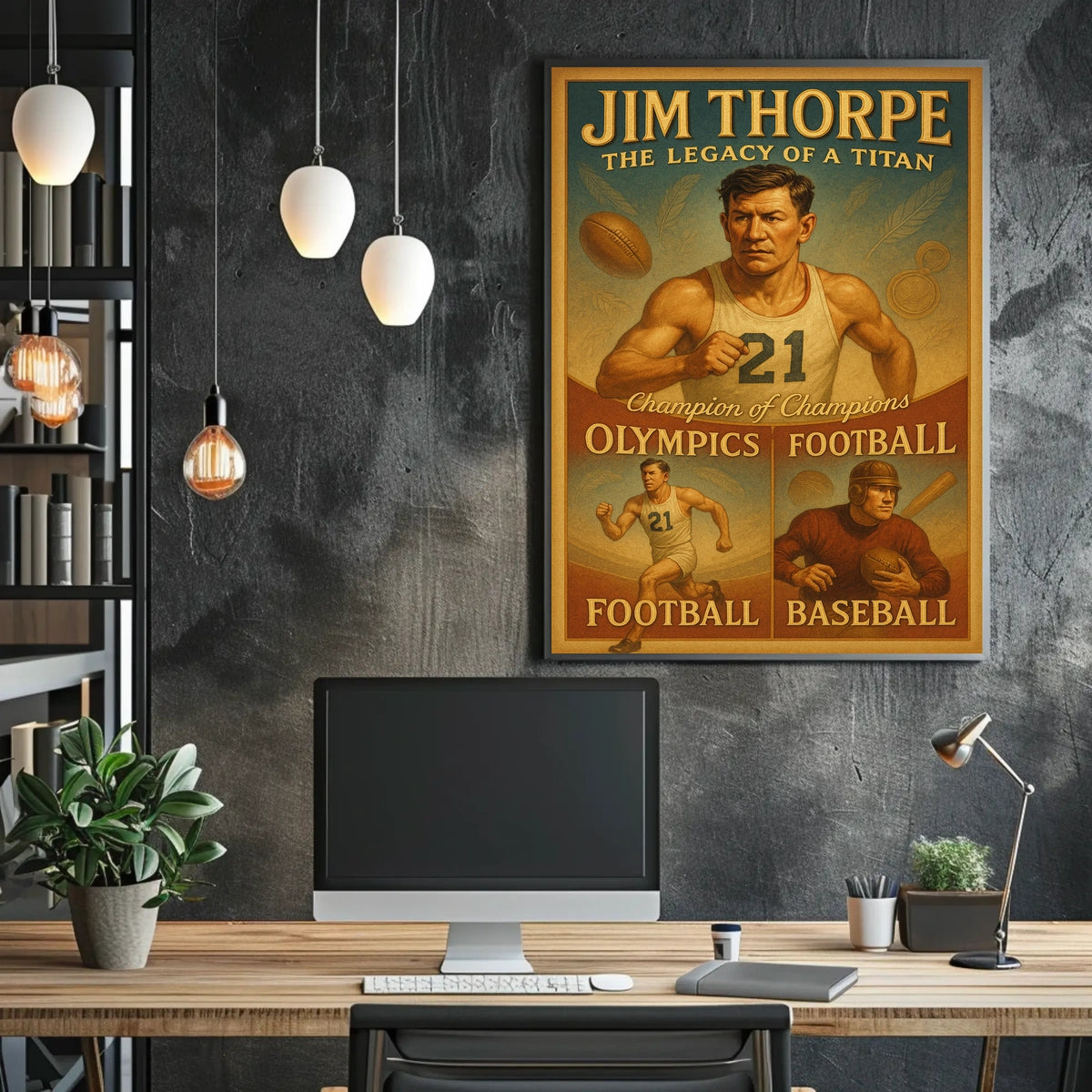 Jim Thorpe Iconic Athlete Legacy Poster