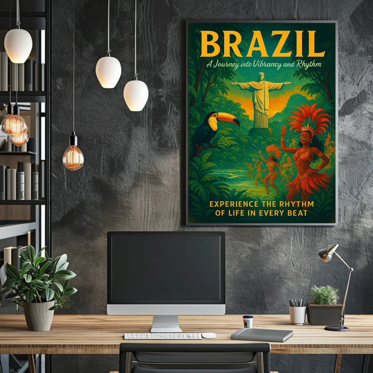 Brazilian Culture Dancers Lush Greenery Poster