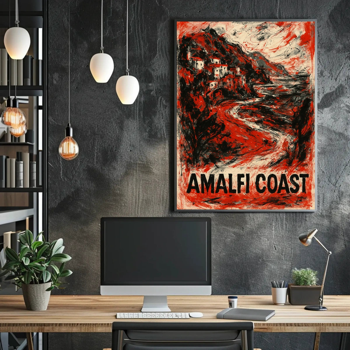 Amalfi Coast Poster Wall Art Print 18x24 Coastal Decor