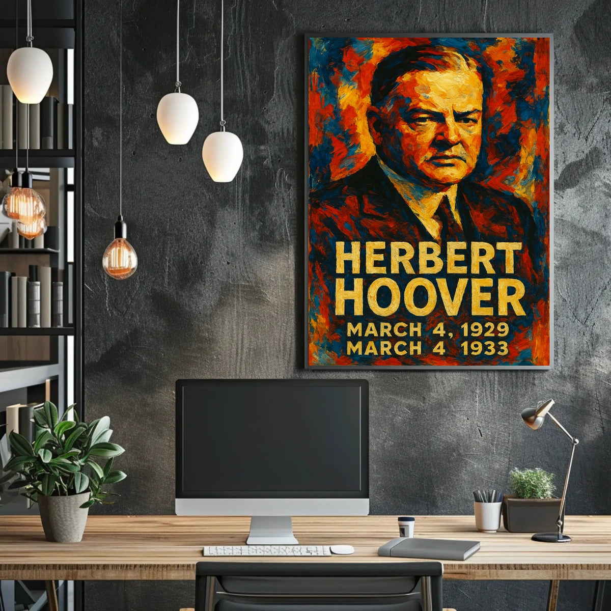 Herbert Hoover 31st President of the United States Glitch Hop Art Poster