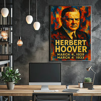Herbert Hoover 31st President of the United States Glitch Hop Art Poster
