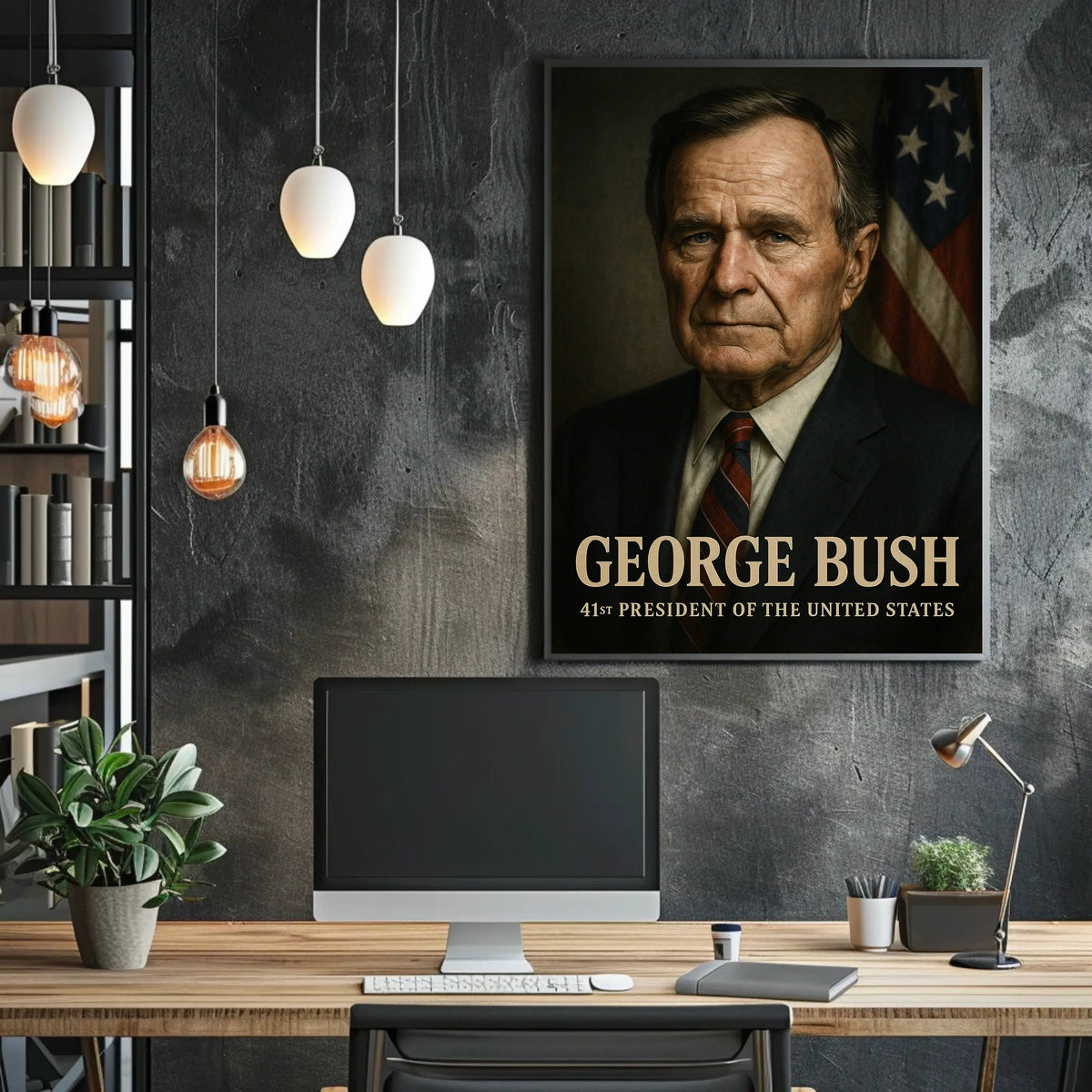 George Bush 41st President Poster Wall Art Decor Tribute