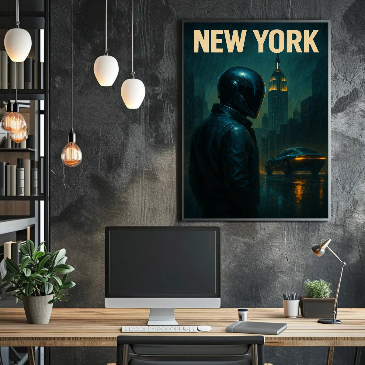 Neon Nights In New York Poster