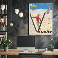 Vibrant Skiing Adventure in Valloire Travel Poster PosterGoat