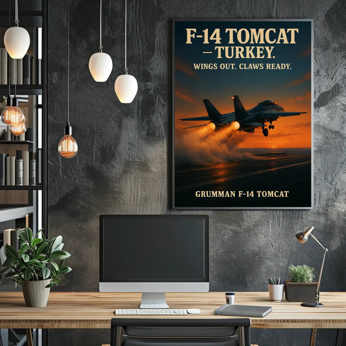 F-14 Tomcat Wings Out, Claws Ready Poster