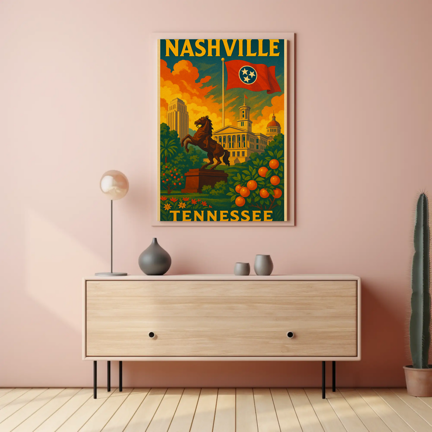 Nashville Tennessee Capitol City Travel Poster