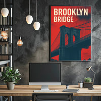 Brooklyn Bridge Urban Elegance: Modern Cityscape Poster