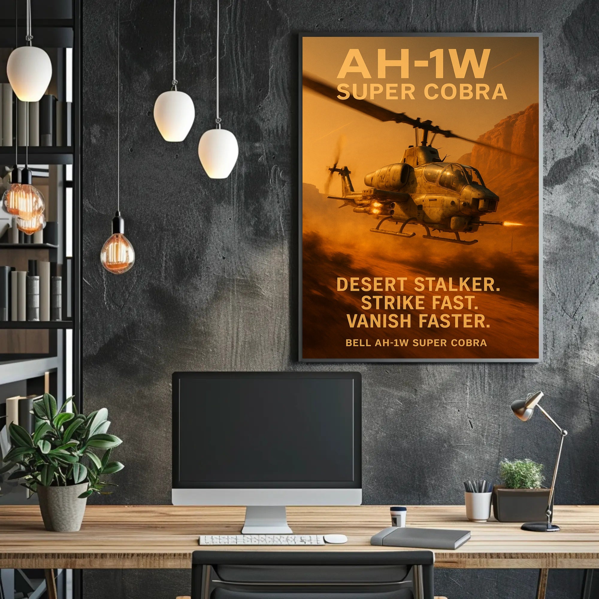 Bell AH-1W Super Cobra in Arid Desert Military Recruitment Poster