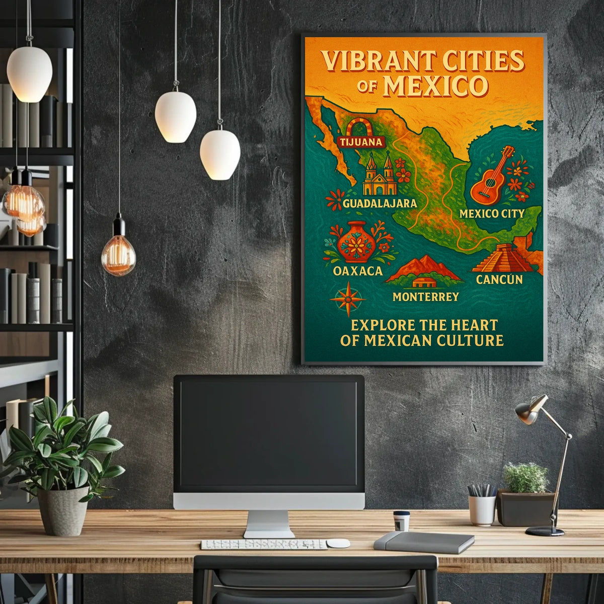 Vibrant Cities of Mexico Poster