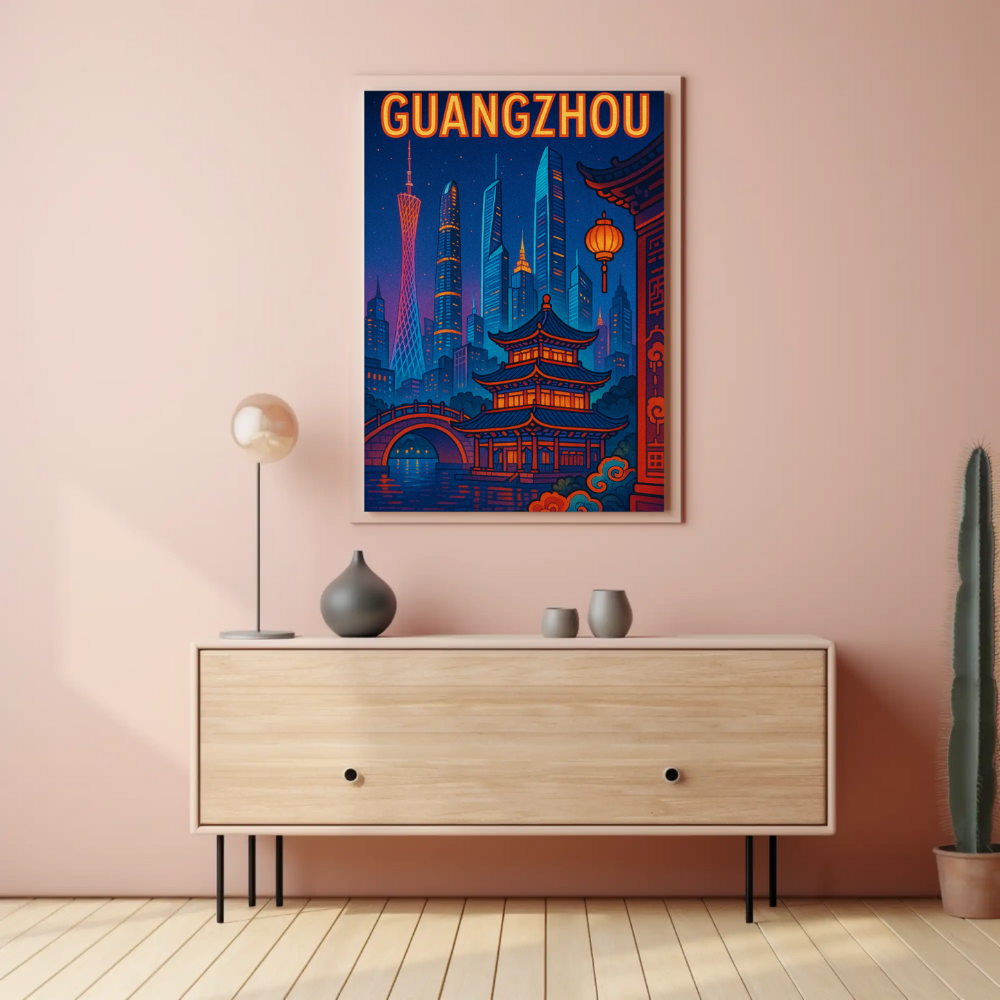 Guangzhou Night Skyline Travel Poster