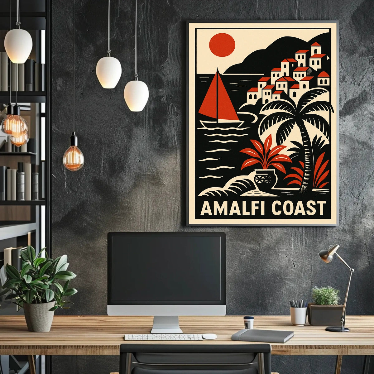 Amalfi Coast Travel Poster 18x24 Coastal Wall Art Decor