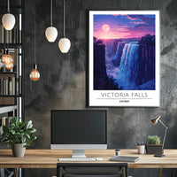 Victoria Falls Sunset Travel Poster