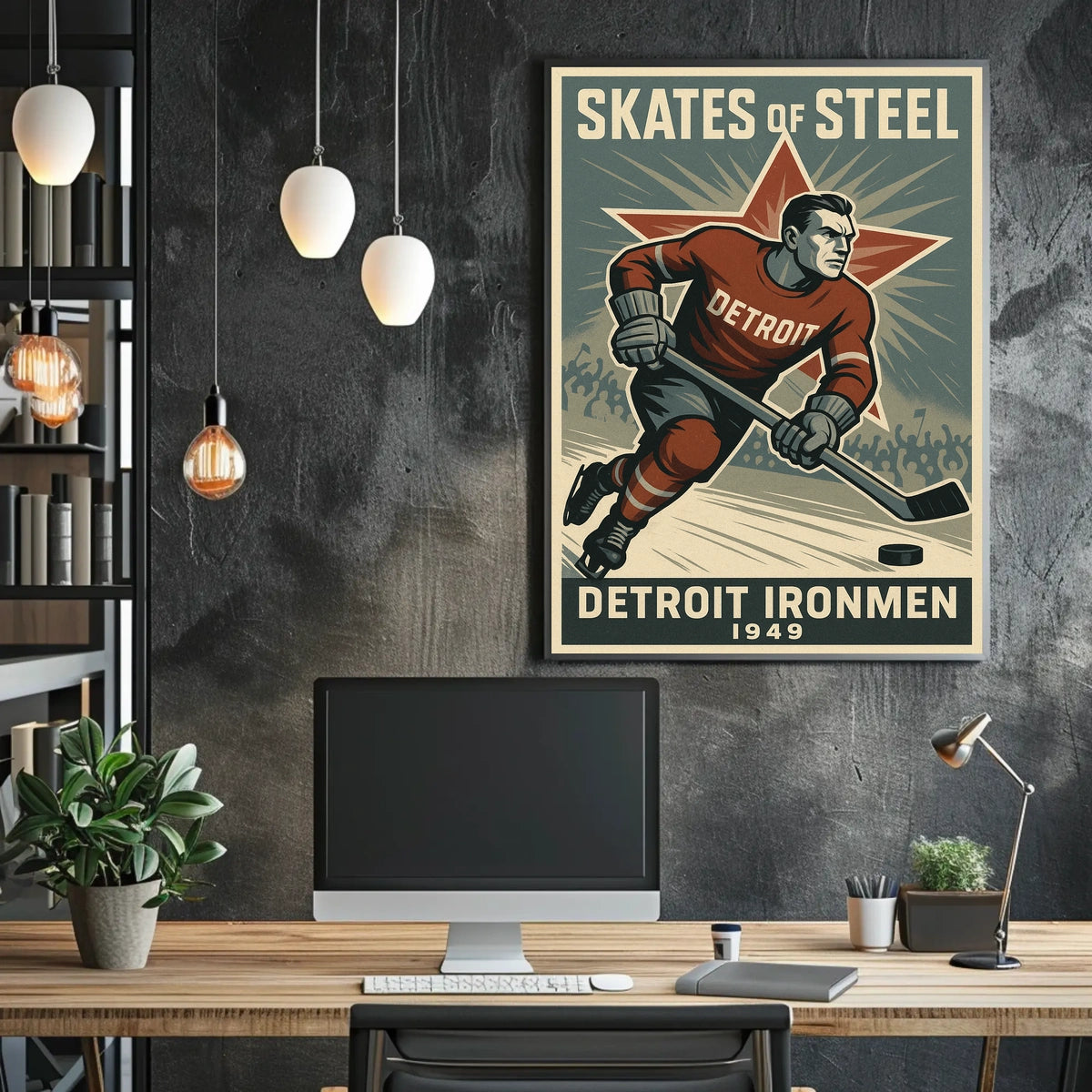 Skates of Steel Detroit Ironmen 1949 Poster