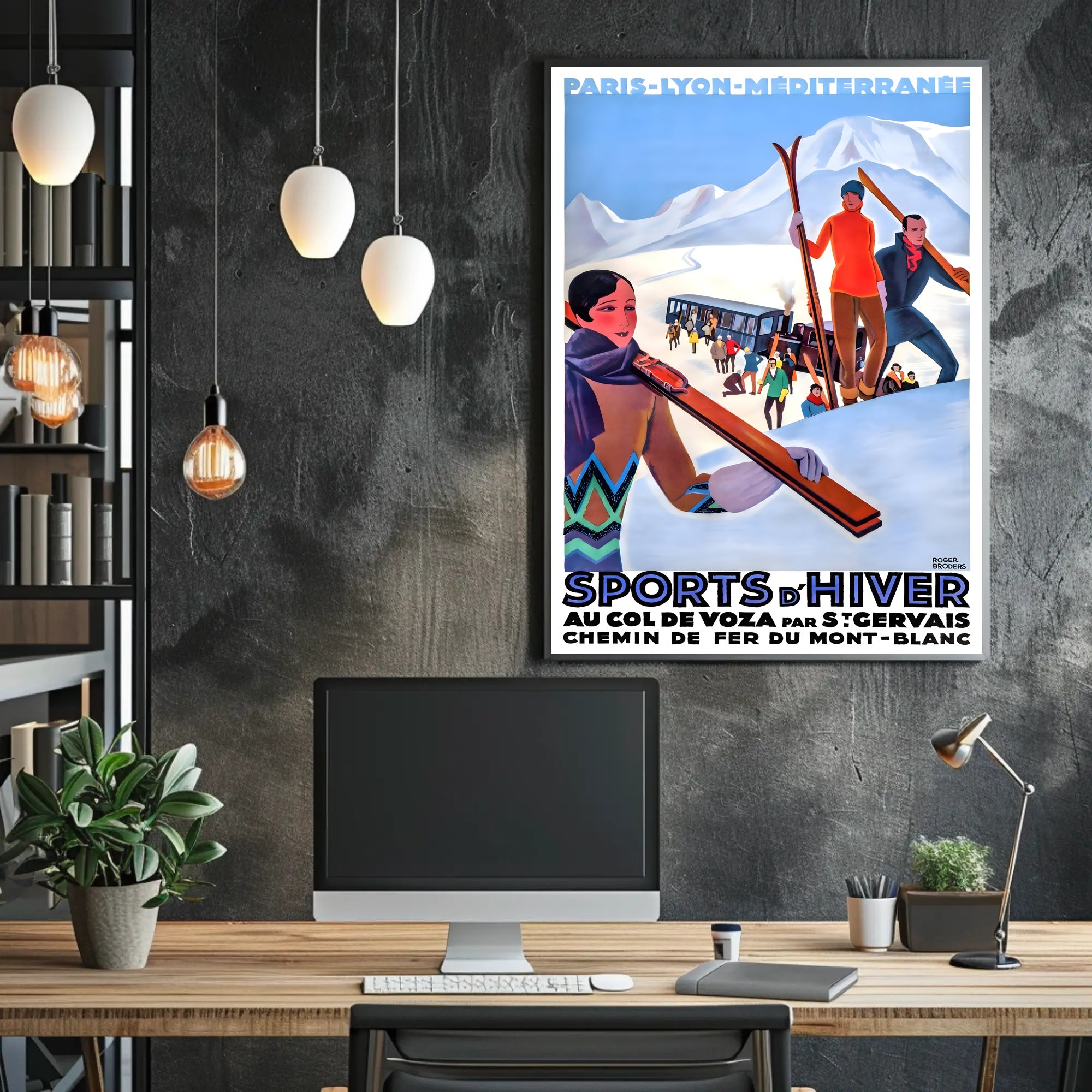 Vintage Ski Adventure at Mont Blanc Travel Poster PosterGoat