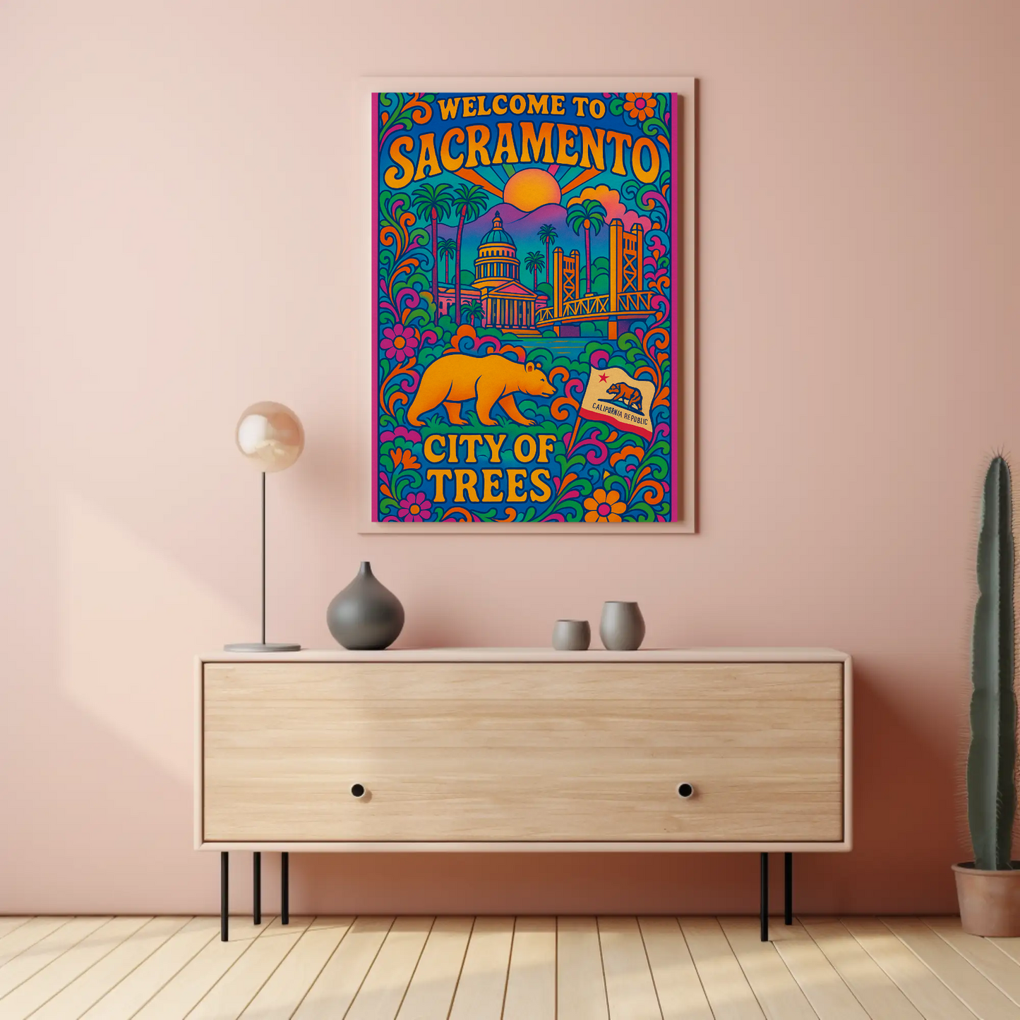 Sacramento City Of Trees Travel Poster