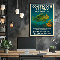 Combtooth Blenny Saltwater Fish Poster Art PosterGoat