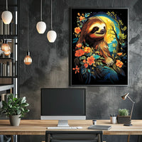 Serene Sloth In Bloom Poster
